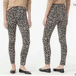 J. Crew Womens Leopard Print Stretch Corduroy High Rise Toothpick Pants 33